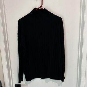 Classic Black Ribbed Turtleneck Sweater